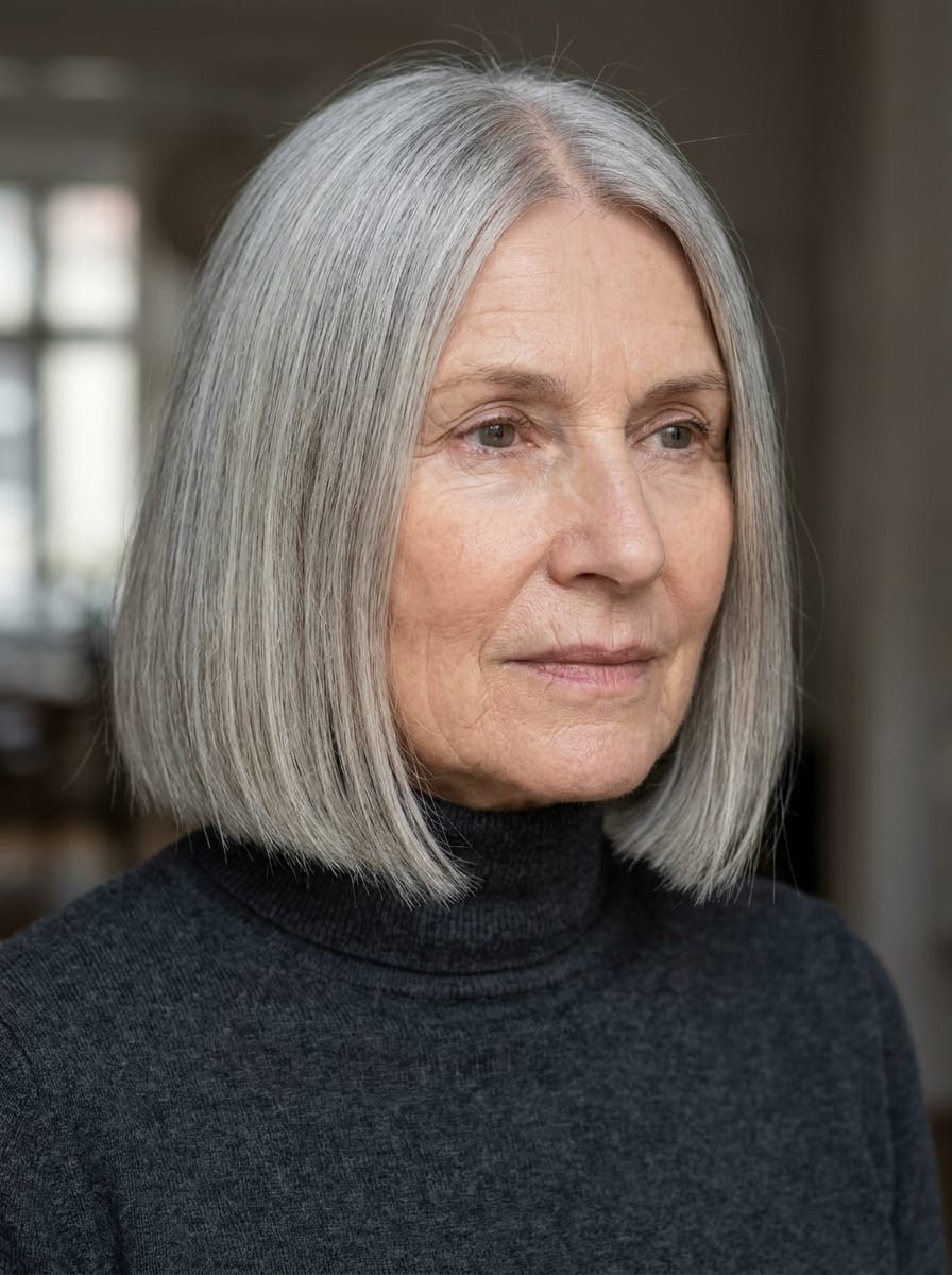 Blunt Bob für feines Haar - Frisur ab 60 für feines Haar